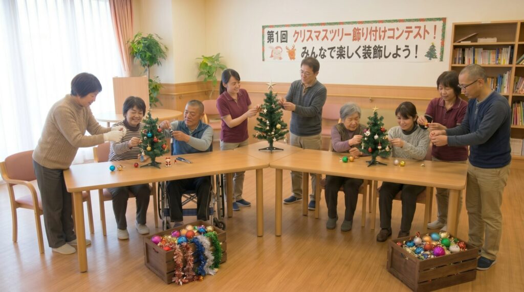 障害者施設 クリスマス会 出し物に悩む方へ。誰でも簡単に準備できて盛り上がるアイデアを紹介。参加型で楽しめる工夫や定番企画まで網羅してご紹介してます！