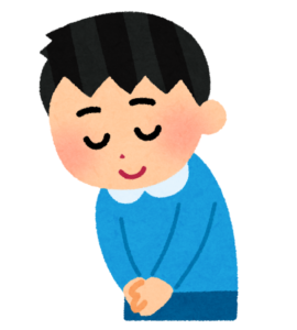 介護等体験の初日に笑顔で挨拶をする実習生のイラスト