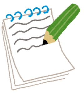 介護現場での指示をメモ帳とペンで書き留めるイメージ